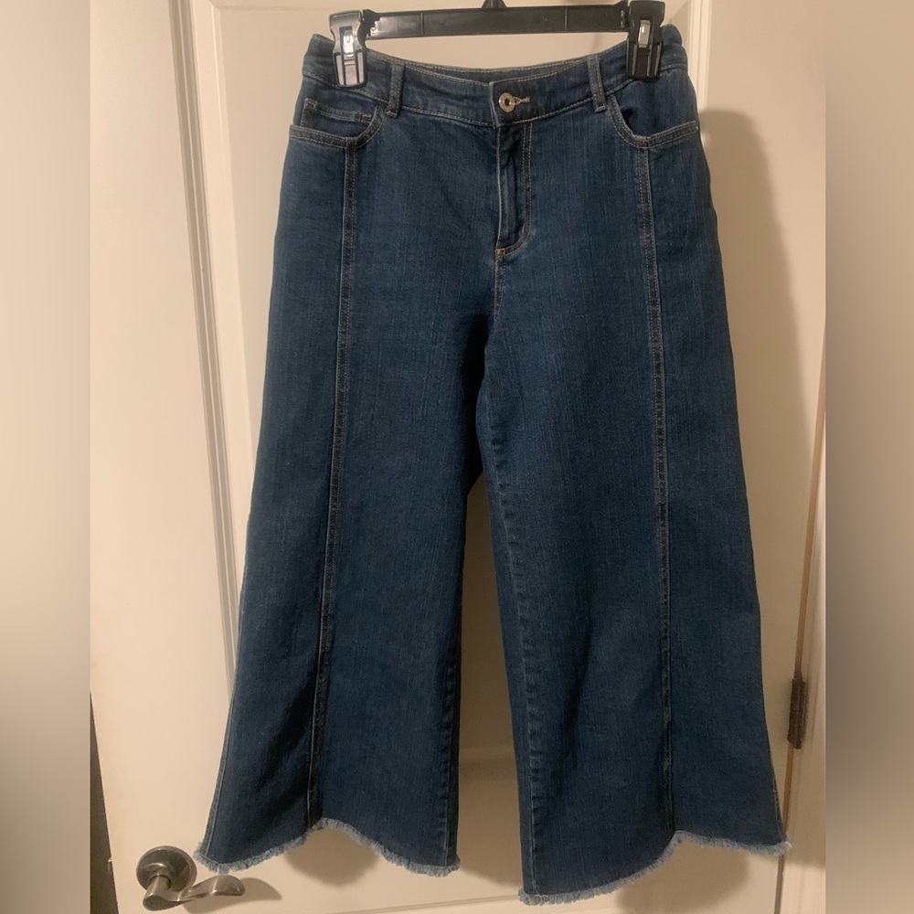 Du Jour Wide Leg Goucho Jean Indigo